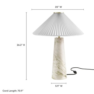 Modern <b>Marble</b> Accent Lamp Featuring Sophisticated Cone Silhouette Warm Ambient Glow And Premium Interior Styling - Product Image 6