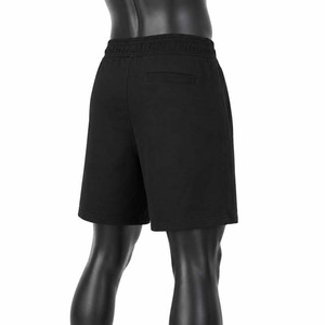 Men's <b>Black</b> Cotton Shorts Drawstring <b>Waist</b> Pockets Casual Solid Color Breathable Mid Rise Plain Dyed Style Shorts - Product Image 3