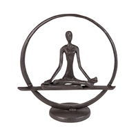 Statue en métal minimaliste nordique, sculpture créative abstraite de forme féminine, centre de table de luxe sur socle en marbre, objet d'artisanat