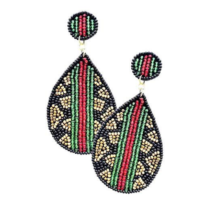 Seed Bead <b>Earrings</b> Multi Color Drop Shape Embroidered <b>Handmade</b> <b>Earrings</b> From India Fashion Jewelry for Women and Girls - Product Image 3