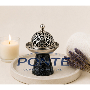 Quemador de Incienso de Lujo en Mármol y Latón para Bakhoor Oud, Incensario Árabe Hecho a Mano, Decoración para el Hogar, Centro de Mesa - Product Image 5