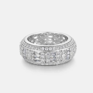 Unisex Hip Hop Cluster Ring Moissanite Fully Iced Design Hip Hop Moissanite Diamond Ring Sterling Silver for Unisex - Product Image 4