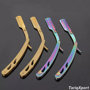 Navaja de Afeitar Profesional para Barbería, Hoja de Acero Inoxidable, Mango de Madera/Acero, Colores Personalizados, Opciones de Logotipo, para Cara y Cuerpo - Product Image 6