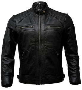 Chaqueta de Motociclista de Cuero PU para Hombre, Estilo Vintage, Color Negro y Marrón, Resistente al Viento, Antibacteriana, Gruesa, para Invierno, Personalizada - Product Image 3