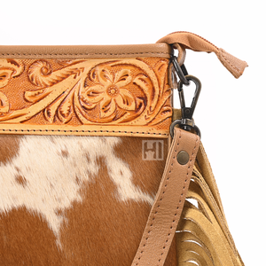 Tendance femmes petit sac à main en cuir de fourrure de vachette personnalisable fermeture éclair usiné à la main Patch daim sac spécial pièces accessoires - Product Image 5