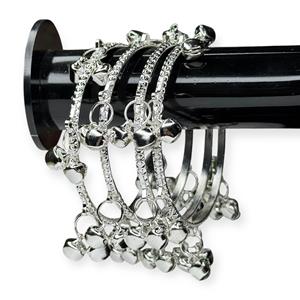 Brazaletes de Plata Jhumki Kashmiri de Alta Calidad y a la Moda con Dijes Colgantes Ghungroo para Bodas a Precio de Mayoreo - Product Image 2