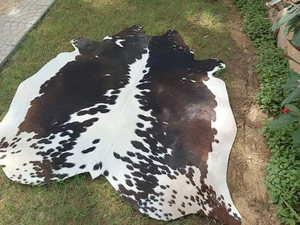 Cowhide <b>Leather</b> <b>Jacket</b> Full Pelt Genuine <b>Leather</b> Hair on <b>Leather</b> Vintage Breathable 100% Polyester Filling Geometric Pattern - Product Image 1