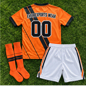 Uniforme de Fútbol Personalizado Naranja, Negro y Blanco, Jersey de Fútbol Sublimado, Pantalones Cortos, Calcetines, Kit de Fútbol Hecho a Medida, Impresión Personalizada para Equipos de Club - Product Image 3