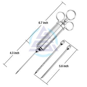 Kit de jeringa inyectora de carne de acero inoxidable para salsas y condimentos de pavo y barbacoa, con aguja para cocinar - Product Image 4