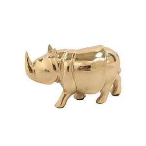 Rhinoceros Gold Metal <b>Mirror</b> Finished Table Object Suitable For Kids Room Decor Side Table And Cabinet Shelf Display From India - Product Image 4