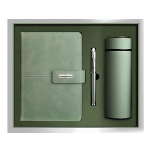 Articles cadeaux promotionnels de luxe en gros, ensemble cadeau personnalisable avec thermos, carnet, stylo et bouteille - Product Image 1