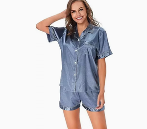Prettylittlething - Camisón Corto Negro de Punto Elástico con Bolsillos de Satén, Transpirable, de Secado Rápido, con Cuello en V, Logotipo Personalizado, para Mujer - Product Image 6