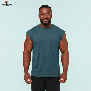 Débardeur de sport côtelé pour homme, 100 % polyester, respirant, anti-boulochage, séchage rapide, uni, personnalisable avec logo, idéal pour l'entraînement et le quotidien - Product Image 1