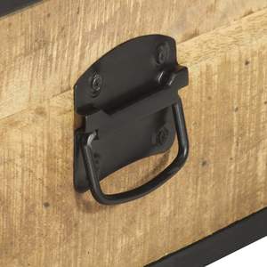 Mesa de centro de madera maciza de mango y madera de caucho, color verde medio, con detalles de hierro - Product Image 5