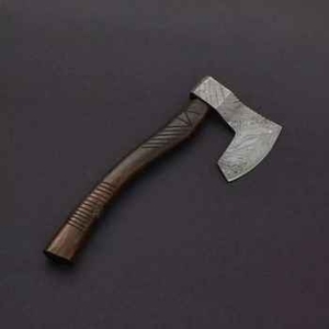 ขวานตีไม้แบบแบน ZA DAMASCUS MAKERS ใบมีดเหล็กกล้าคาร์บอน ด้ามไม้ 5 คมตัด สำหรับตัดต้นไม้และงานไม้ - Product Image 1
