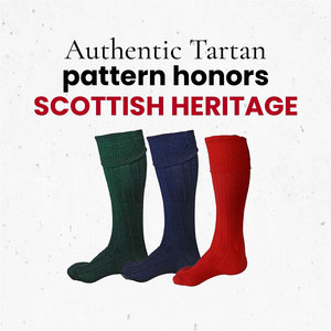 Chaussettes écossaises traditionnelles à motif côtelé pour kilts en tartan, confortables et en tissu doux - Product Image 6