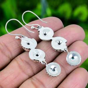 Boucles d'oreilles australiennes en opale de feu triple, en argent sterling 925, faites à la main, bijoux ethniques en pierres précieuses, certifiées IGI, cadeau d'anniversaire ou de fête - Product Image 3