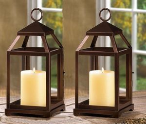<b>Black</b> Iron <b>Lanterns</b> With Glass Panels For Home Decoration Heat Resistant Candle Holders Set Of Four - Product Image 4