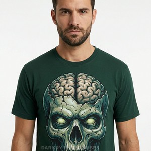 T-shirt personnalisé avec impression graphique 3D pour homme, motif squelette thoracique, fabricant de t-shirts, coton lourd gris anthracite, streetwear - Product Image 2