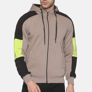 Sweat-shirts à capuche zippés pour hommes en polyester-coton épais et respirant, pour l'hiver, vente en gros, couleur et taille personnalisables, service OEM - Product Image 1
