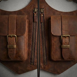 VIBE SEWN Genuine Leather Shoulder Holster Bag Organizer Elegant Vintage Finish Durable 25L Capacity Waterproof Adjustable Strap - Product Image 6