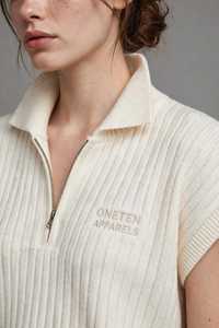 <b>Womens</b> Lightweight 2 in 1 Ribbed Knit Zip Polo Tracksuit Set Short Sleeve Top Wide Leg <b>Pants</b> <b>Lounge</b> Outfit - Product Image 6