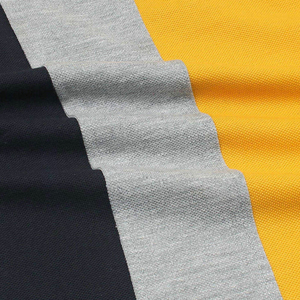 Chemise pour homme à blocs de couleur unie, manches courtes, tricotée, style décontracté, jaune, marine, gris, séchage rapide, polyester - Product Image 5