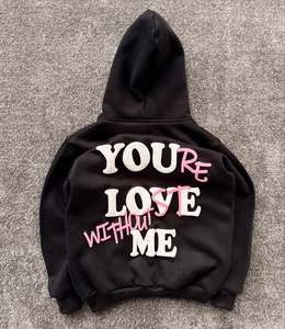 Ensemble de survêtements et de sweats à capuche surdimensionnés en molleton délavé à l'acide avec logo imprimé personnalisé pour hommes - Product Image 4