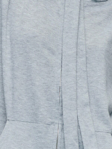 Sweat-shirts pour femmes surdimensionnés à col nœud papillon en mélange de coton, épaules tombantes, poche kangourou, coupe ample, style streetwear décontracté, marque privée ODM - Product Image 4