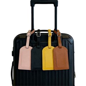 High Quality Genuine Leather Luggage <b>Tags</b> Privacy Shield Travel Bag <b>Tags</b> Customized <b>Suitcase</b> Labels <b>Tags</b> with Wholesale Price - Product Image 3