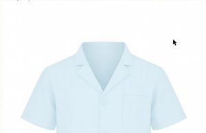 Light Blue <b>Doctor</b> <b>Coat</b> Short Sleeve Notch Collar Pocket - Product Image 1