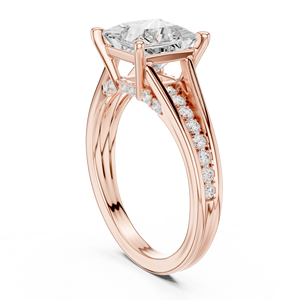 Luxury Rose Gold Princess Cut Moissanite Engagement <b>Ring</b> for Women, Elegant Wedding Jewelry <b>Custom</b> - Product Image 2