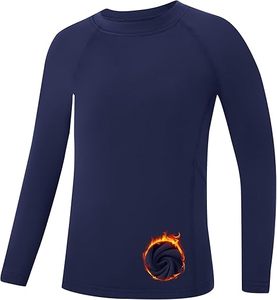 Camiseta de Manga Larga de Protección Solar con Diseño de Llamas, Camiseta de Natación de Poliéster Resistente - Product Image 1