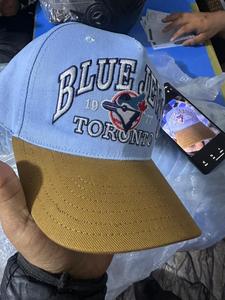 Gorra Snapback Azul Claro con Visera Marrón, Logotipo Bordado, Unisex, Seis Paneles, Ajustable, Casual - Product Image 5