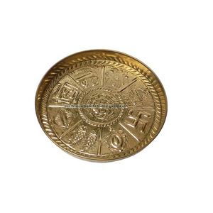 Juego de 3 platos de latón con diseño de Astamangal auspicioso para hostelería, vajilla y vajilla - Product Image 2