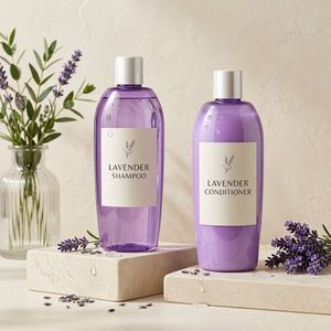 Shampoo Bottle Oval PET 220ml Purple <b>Plastic</b> Bottle with Screw Cap for Hair Care Cosmetic <b>Packaging</b> Vietnam Manufacturer - Product Image 3