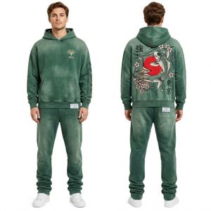 <b>Classic</b> Grey Cotton Hoodie Jogger Set For Men Two Piece Fleece Tracksuit With Soft Fabric And Relaxed Casual Fit - Product Image 4