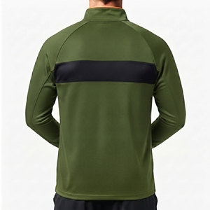 Custom <b>Men's</b> Fleece Quarter Zip <b>Pullover</b> Jacket Breathable Eco-Friendly Quick Dry Athletic Training Running Sportswear Wholesale - Product Image 2
