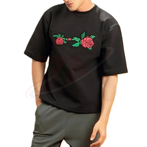 Camiseta Negra para Hombre con Logotipo Bordado, Personalizada OEM, Premium, 100% Algodón, Ecológica, de Secado Rápido, Transpirable, Estilo Casual Urbano - Product Image 3