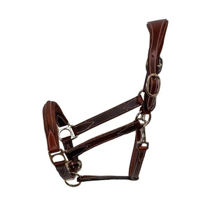Cabestro de Cuero Ejecutivo para Caballo con Corona Ajustable y Herrajes de Latón, Collarín Ecuestre para Entrenamiento y Montar en Establos - Product Image 2