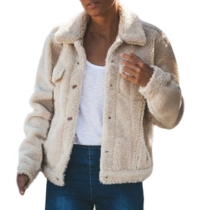 Veste en sherpa duveteuse pour homme, col rabattu, simple boutonnage, manteau d'hiver décontracté, épaisse, en polaire pelucheuse - Product Image 1