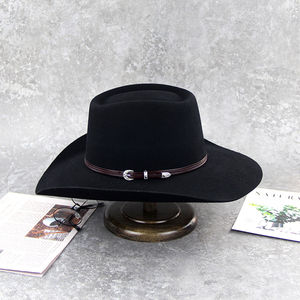 Sombrero de Vaquero de Cuero Premium Estilo Occidental |   Ropa de moda unisex para viajes al aire libre en las cuatro estaciones, en oferta. - Product Image 5