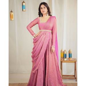 Hermoso vestido de fiesta de talla XL y Dupatta con trabajo manual elegante y elegante - Product Image 5