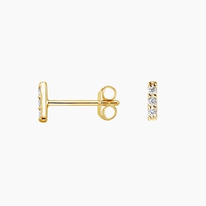 Pendientes de aro articulados con diamantes de talla redonda de punta compartida - Product Image 3
