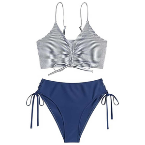 Ensemble de bikini pour femmes de haute qualité, vêtements de plage élégants pour l'été, spandex, polyester, maillot de bain deux pièces, sans couture, sans armatures, logo personnalisé - Product Image 1