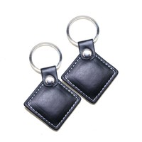 Porte-clés en cuir RFID vierges avec logo personnalisé, carte de paiement NFC, carte de visite - Étanche