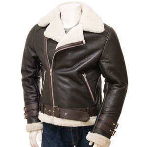 Chaqueta de Moto de Cuero Genuino para Hombre 2026 con Forro de Piel Sintética, Cierre de Cremallera, Abrigo de Invierno Cálido para Motociclista, Ajuste Regular, Prenda de Cuero Grueso - Product Image 3