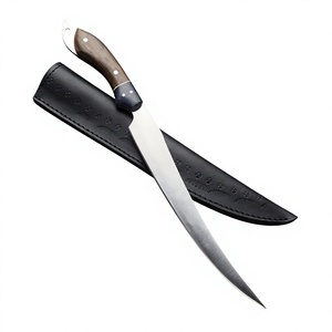 Cuchillo de Filetear Industrial de Acero Inoxidable Forjado a Mano de 12 Pulgadas con Hoja Dentada, Mango de Madera, Afilado Extremo, Servicio OEM - Product Image 1