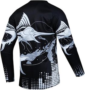 Hauts de pêche personnalisés UPF 50+ grandes tailles, maillots de sublimation avec logo couleur personnalisée, coupe-vent, respirants, qualité supérieure - Product Image 2