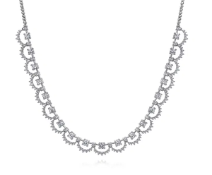 Designer lab grown diamond <b>necklace</b> certified gold custom bridal jewelry for wedding luxury occasions elegant <b>statement</b> <b>necklace</b> - Product Image 1